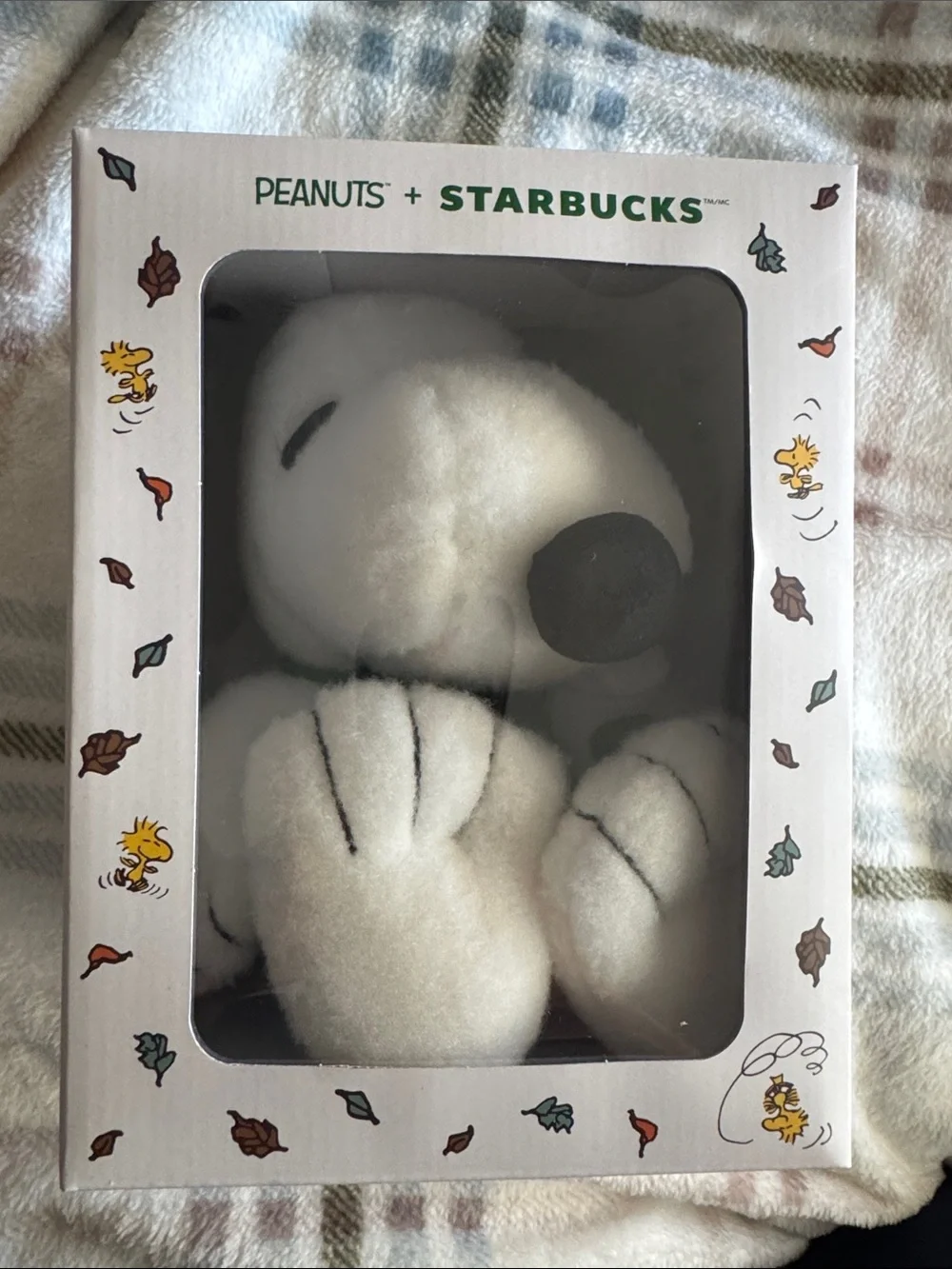 Starbucks Peanuts Snoopy Plush Toy - White with Black Accents